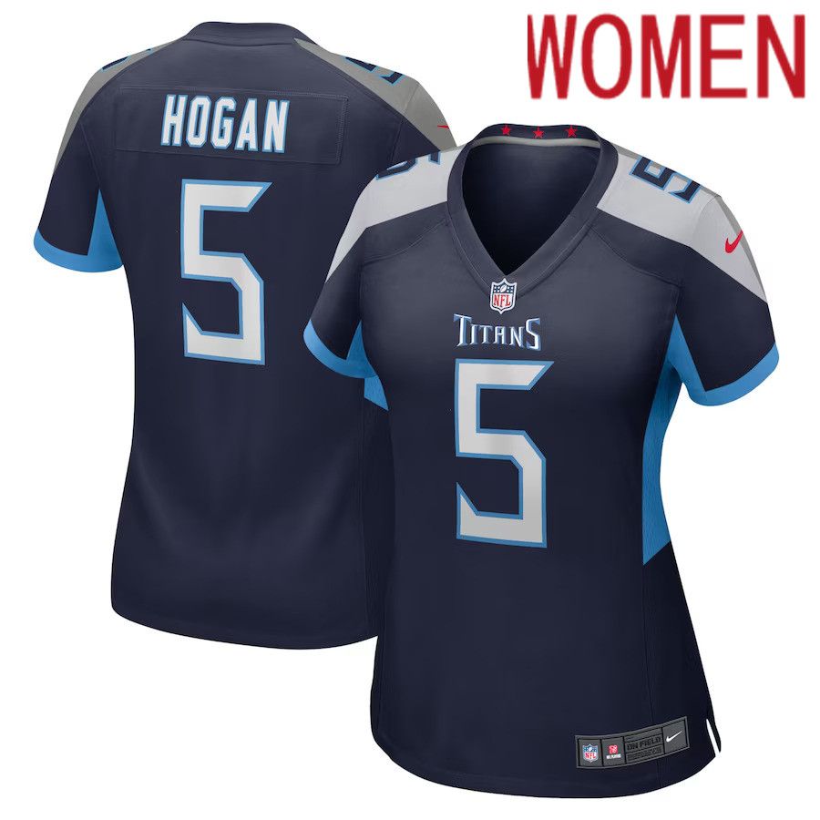Women Tennessee Titans 5 Kevin Hogan Nike Navy Home Game Player NFL Jersey